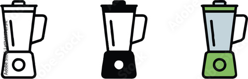 blender vector icons in outline, filled, and colorful styles kitchen appliance illustration pack