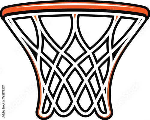 Basketball Net Hoop Graphic - Simple Sports Icon for Design Elements and Logos
