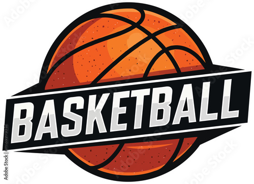 Dynamic Basketball Logo Emblem - Modern Sports Design with Bold Typography for Teams, Leagues, and Events
