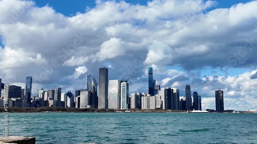 Skyscraper architecture. Chicago city cityscape. Cityscape skyline with skyscraper building. Skyline architecture. Chicago city with cloudy sky. Skyline of Chicago city downtown. Breathtaking skyline