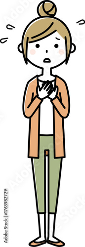 若い女性　ママ　困る