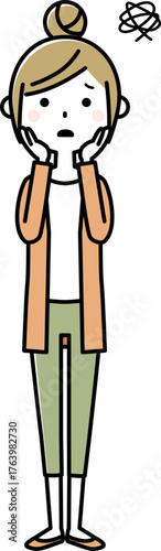 若い女性　ママ　困る