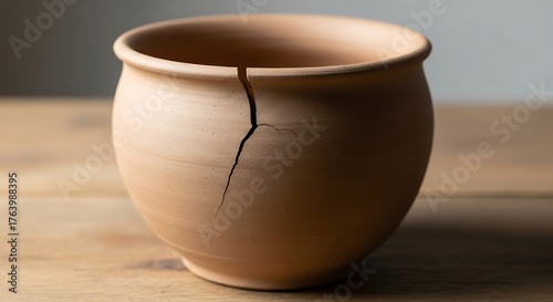 Broken terracotta pot demonstrating fragility and imperfection concept