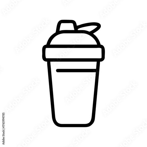 Protein shaker cup outline in minimalist design  