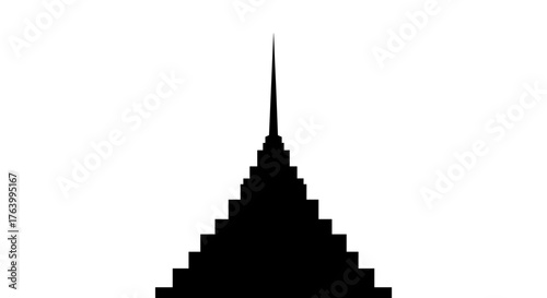 Dynamic abstract geometric shape symbolizing growth, progress, and ambitious aspiration towards success