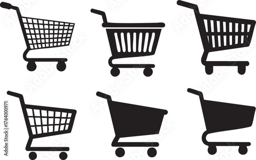 Supermarket Cart Silhouette Vector Design
