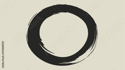 A zen circle enso drawn with gentle brush strokes on a pale background signifying enlightenment and the beauty of imperfection.