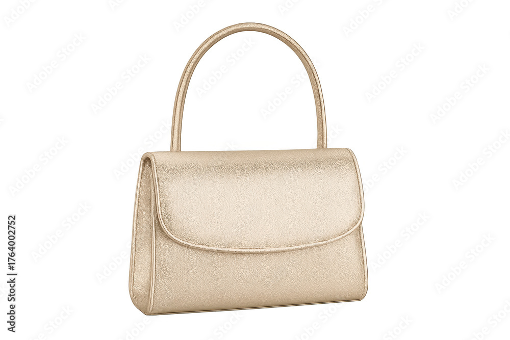 Naklejka premium Golden elegant leather handbag for special occasion