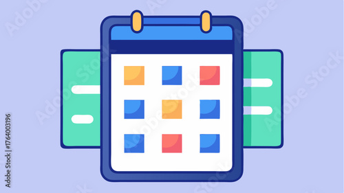 A smartphone displaying a vibrant calendar interface with highlighted event boxes illustrating digital scheduling and organization.
