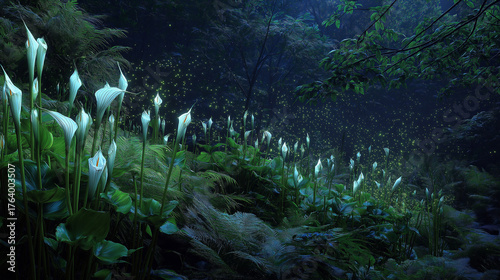 Magical plants that open only under moonlight