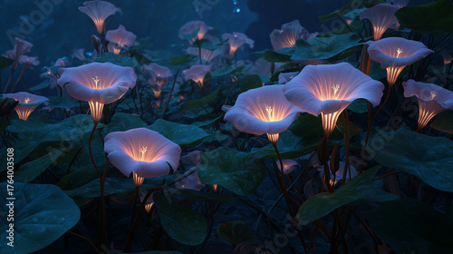 Magical plants that open only under moonlight