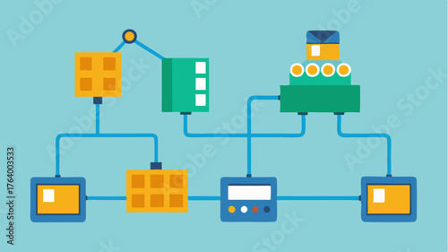 A simulation of assembly line scheduling software optimizing production flow representing the planning aspect of manufacturing.