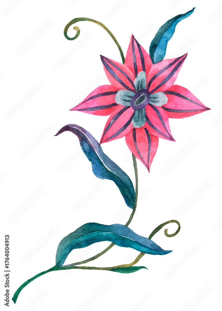 Obraz premium Png pink watercolor flower sticker