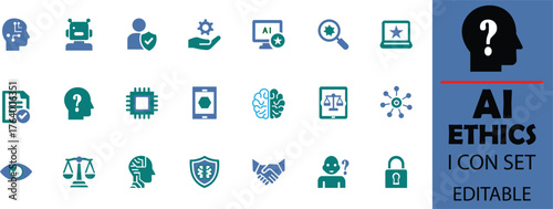 A Ai ethics icon set vector illustration . 