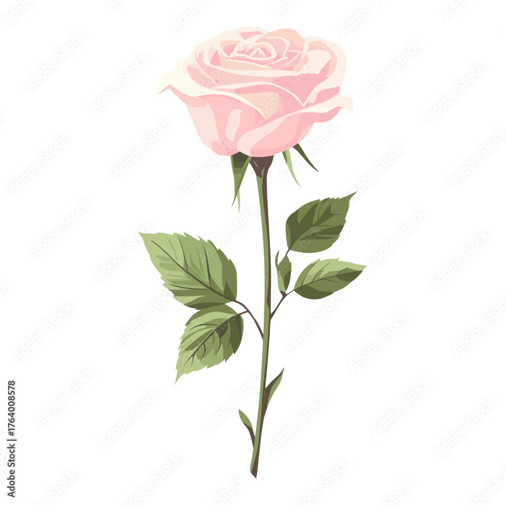 Fototapeta premium Pink rose art illustration flower vector