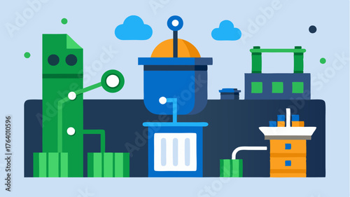 A waste management center incorporating AI to analyze and improve sorting and recycling processes.