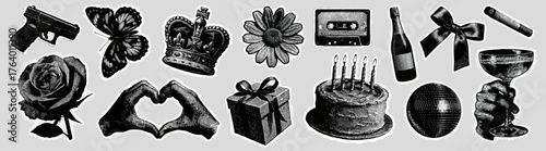 Eclectic symbols vintage collection vector