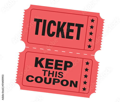 Lottery Raffle ticket icon. Vector image isolated on white background	
