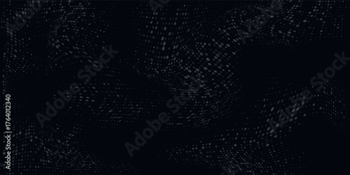 Futuristic hexagon wave. Abstract hexagon wave pattern. Dark cyberspace. Abstract wave with dots and line. 3d vector illustration.