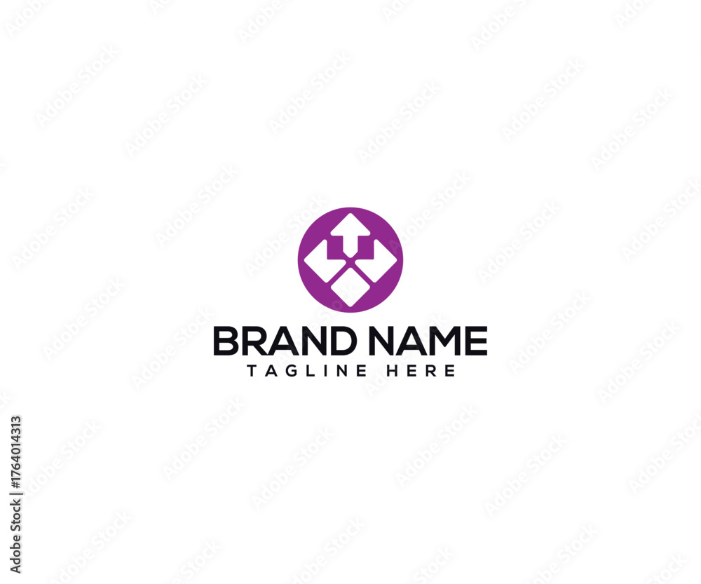 Fototapeta premium **Abstract Logo Design** A minimalist and modern logo concept, featuring interconnected geometric elements in a circular design, conveying innovation and forward motion.