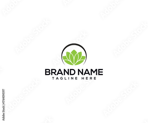 Elegant Lotus Emblem: A minimalistic design of a lotus flower, radiating serenity, tranquility, and harmony, enclosed within a circle. This image evokes feelings of purity, balance, and growth.