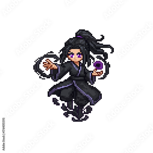 pixel art shadow mage emerging darkness stealth magic