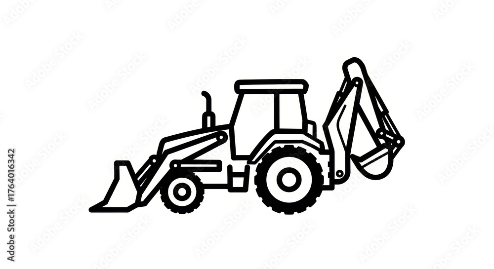 Fototapeta premium excavator bulldozer symbol