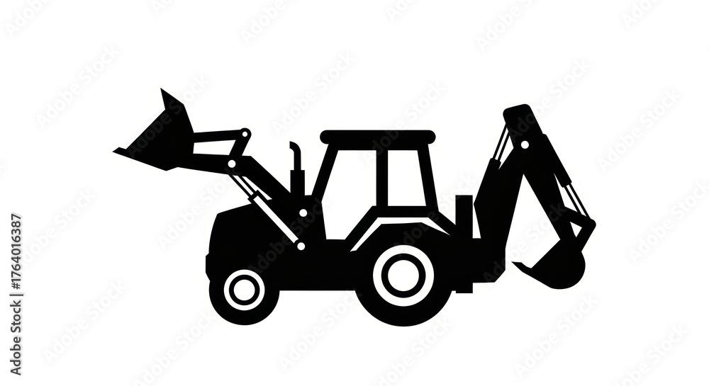 Fototapeta premium excavator bulldozer symbol