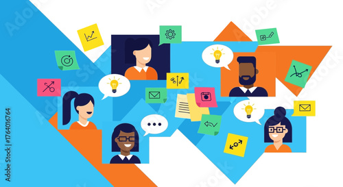 Conceptualizing Ideas Among A Team Using Sticky Notes, Thoughts, and Dialogue Bubbles