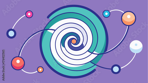 Spiral shapes composed of flowing lines representing the dynamic nature of digital interactions and ecosystems.
