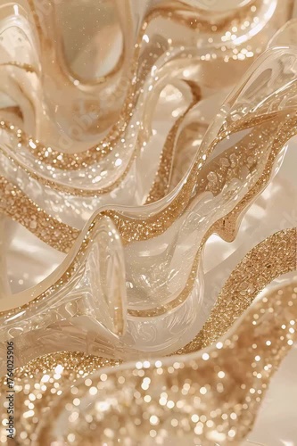 Shimmering golden waves: a close look at beautiful glittery decor