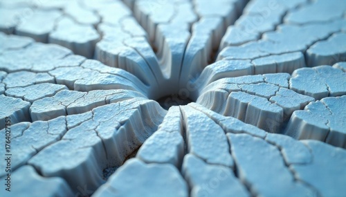 Abstract visualization of grinding forces on dental enamel structure Abstract scientific visualization of the internal structure of dental enamel, showing microscopic fissures and stress lines