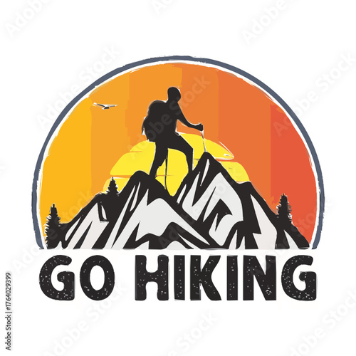 hiking logo vector