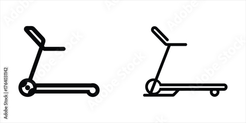 Treadmill Icon Set Minimalist Design for Fitness and Exercise Vector