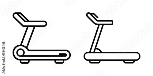 Treadmill Icons for Fitness and Exercise on White Background Design