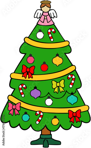 Wallpaper Mural Decoratedd Christmass Tree wi... Torontodigital.ca