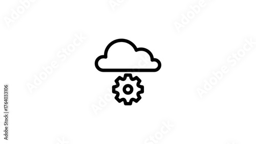 Cloud and setting icon animation. Cloud setting icon motion. Icon animation.