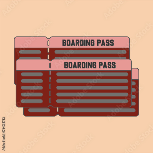 illustration of a boarding pass for travel, holidays or overseas activities