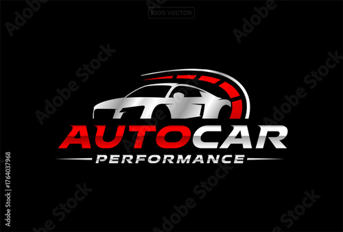 Automotive Speed Logo Vector Concept Illustration on Black Background
