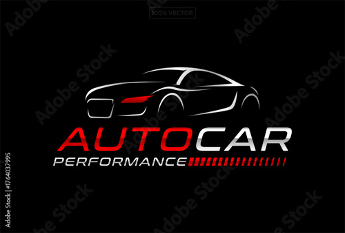 Creative Automotive Speed Logo Design Concept Illustration on Black Background