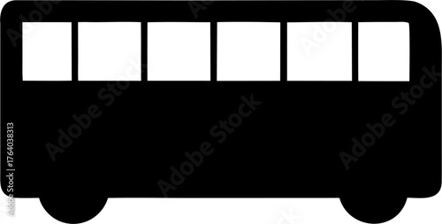 School Buses Silhouette Vector – Education Transport Outline Design Isolated on White Background