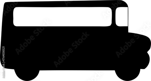 School Buses Silhouette Vector – Education Transport Outline Design Isolated on White Background