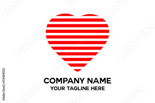 heart logo with sideways line pattern