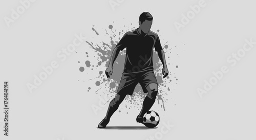 Dynamic vector illustration of a football player in action, rendered as a high-quality PNG, conveying energy and movement against a minimalist background.