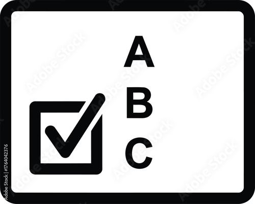 Check box and options A B C for survey or quiz