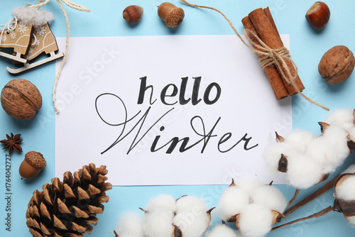 Paper with text HELLO WINTE...