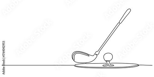 Crossed wedge golf club, Flat Black golf club silhouette, Pair of iron or wedge golf club flat vector icon continuous one line drawing