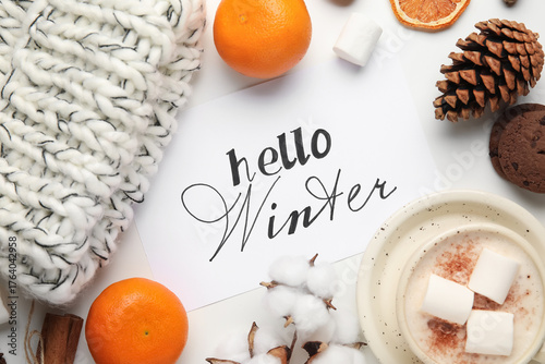 Paper with text HELLO WINTE...