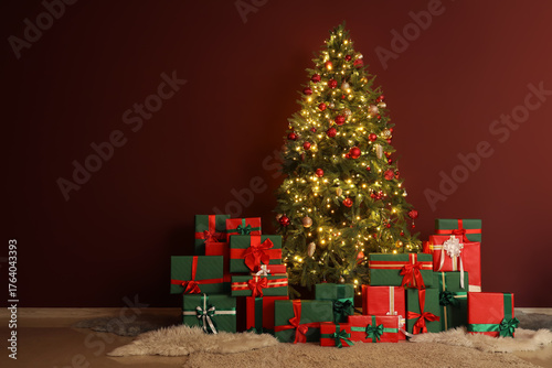 Glowing Christmas tree with...