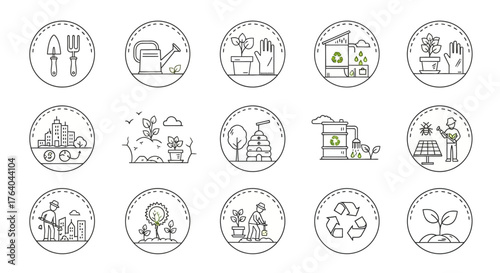 Urban Gardening Icon Set